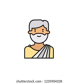 Old man Greece icon. Element of color ancient greece  icon for mobile concept and web apps. Colored Old man Greece icon can be used for web and mobile on white background