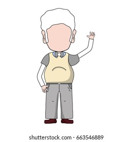 old man with hairstyle and casual clothes