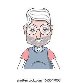old man with hairstyle and casual clothes