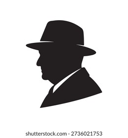 Old man hat silhouette
