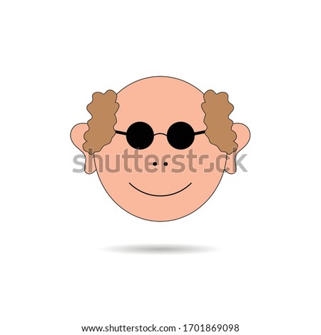 old man head with glasess vector illustration