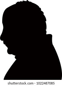 an old man head silhouette vector
