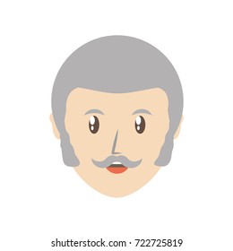 old man head   vector illustration