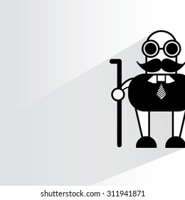 old man, hipster man