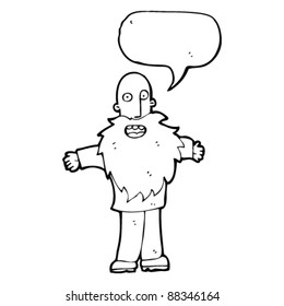 old man with huge beard talking