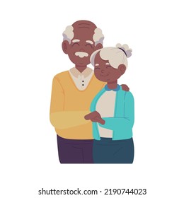 old man hugging woman cartoon icon isolated
