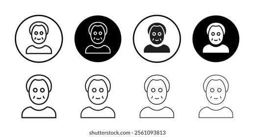 Old man icon Flat line symbol