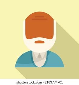 Old man icon flat vector. Adult human. Age generation