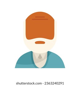 Old man icon flat vector. Adult human. Age generation isolated