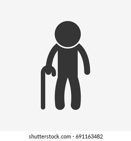 Old man icon illustration isolated vector sign symbol