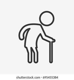 Old man icon illustration isolated vector sign symbol