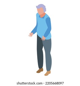 Old man icon. Isometric of old man vector icon for web design isolated on white background
