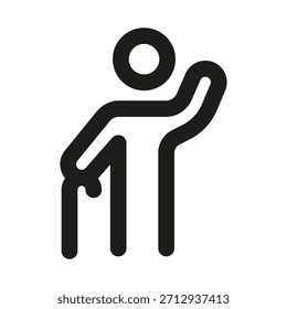 Old Man Icon. Modern Professional Minimal Line Vector Symbol for Elderly and Aging
