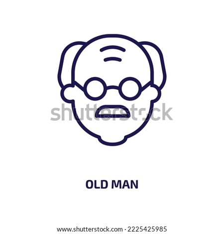 old man icon from people collection. Thin linear old man, old, person outline icon isolated on white background. Line vector old man sign, symbol for web and mobile