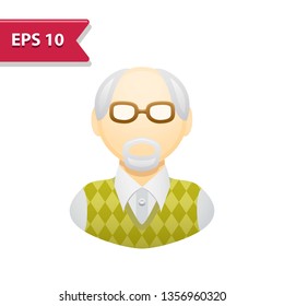 Old Man Icon. Professional, pixel-aligned icon in realistic colors.