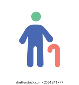 Old man icon. Simple style company poster background symbol. brand logo design element. t-shirt printing. Vector for sticker.