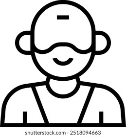 old man icon. Thin linear style design isolated on white background