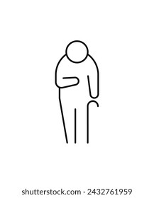old man icon, vector best line icon.
