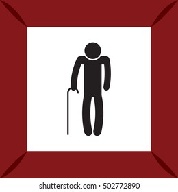 Old man icon. Vector illustration. 