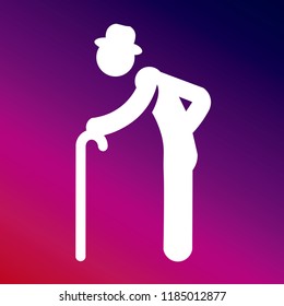 Old Man icon vector illustrator creative design purple and pink gradient background