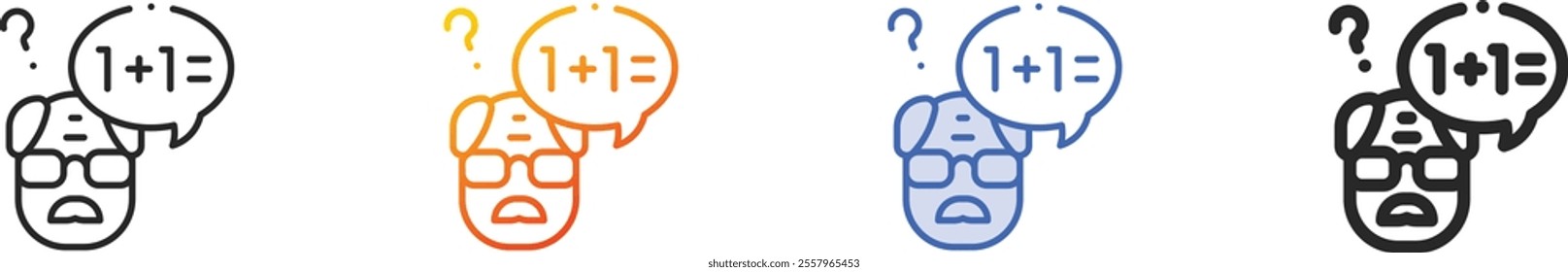 old man icon.Thin Linear, Gradient, Blue Stroke and bold Style Design Isolated On White Background