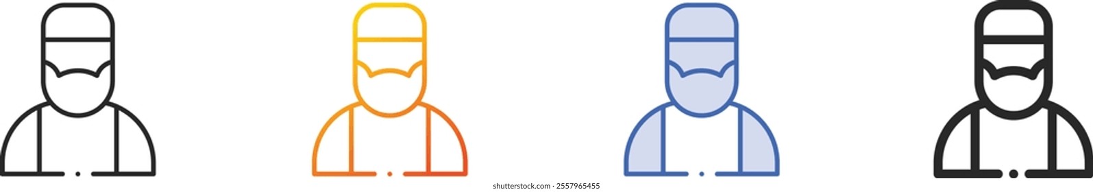 old man icon.Thin Linear, Gradient, Blue Stroke and bold Style Design Isolated On White Background