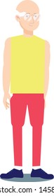 Old man isolated vector illustration