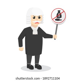 old man judge with no bribe sign design character on white background