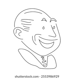 A OLD MAN LINE ART