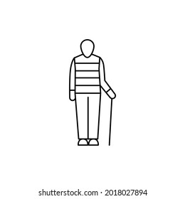 Hombre mayor с icono de la línea de color. Diferentes etapas de la vida de la persona. Pictograma para página web, aplicación móvil, promoción. elemento de diseño de interfaz gráfica de usuario (GUI) de UI UX. Trazo editable.