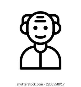 old man line icon illustration vector graphic