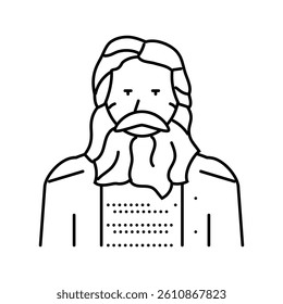 old man line icon vector. old man sign. isolated contour symbol black illustration