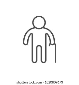 Old man line outline icon