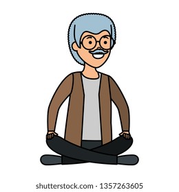 old man with lotus position