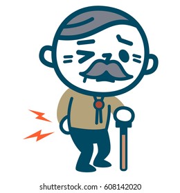 Old man with low back pain