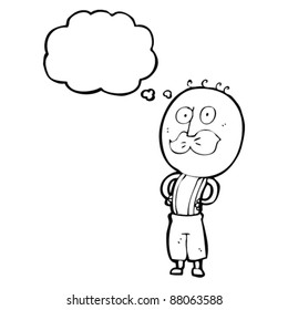 caricatura de anciano con bigote
