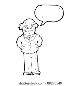 caricatura de anciano con bigote