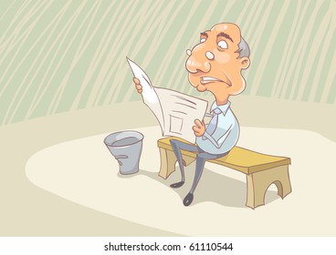 old man with newspaper