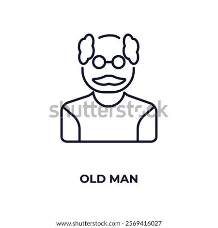 old man outline icon. Linear vector from people concept. Thin line old man icon isolated on white background