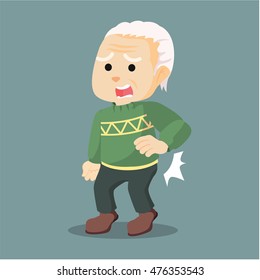 old man with pain in back