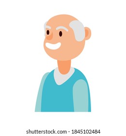 old man person avatar character vector illustration design