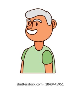 old man person avatar character vector illustration design
