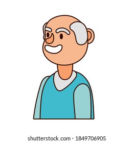 old man person avatar character vector illustration design