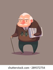 Old Man Person. Vector Character