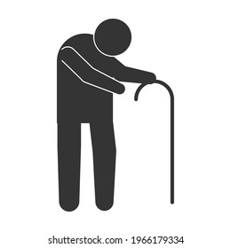 old man pictogram isolated style
