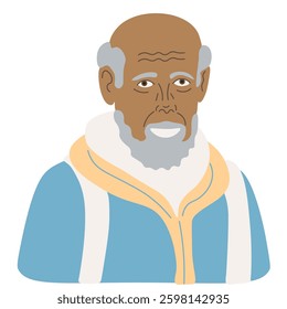 old man portrait in doodle style. Element for design advertisement avatar sticker posts poster print postcard banner