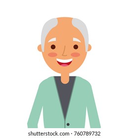 old man portrait of a pensioner grandfather character