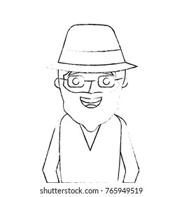 old man portrait of a pensioner grandfather character