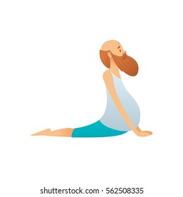 Old man practicing yoga in different poses! Colorful old man in cartoon style. Vector flat. The elderly man is doing exercises!