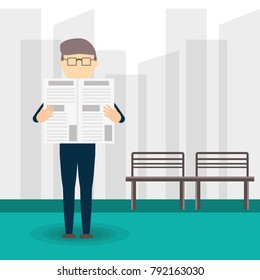 old man reading the newspaper
